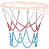 Liqzirtu Rete di basket sportiva per basket, rete di basket, in acciaio , con 12 ganci, catena di ricambio per pallacanestro antiruggine per piscina o giochi da basket
