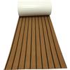DOITOOL Tappeto Antiscivolo Pavimento Finto Teak per Barca 45x240cm in PVC Marrone Superficie Shockproof per Decorazione Ponte Barca e Yacht