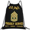 Generic Zaino con Coulisse Army E8 First Sergeante Drawstring Backpack Leggero Sacca da Palestra Pieghevole Sacchetta Sportiva per Unisex Scuola Spiaggia