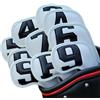 XPJYUA Copritesta per Ferri da Golf Set di coperture for Testa in Ferro da Golf 10 Pezzi Copri Numero 3-9 Sfumature ASP Colorate, Bianche, 7 a Cuneo o Singole(Wedge Gradient Black)