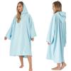 Brentfords Asciugamano Poncho per adulti con cappuccio, surf, spiaggia, assorbente, in microfibra, per uomo e ragazzi ad asciugatura rapida, Poncho Asciugamano Celeste
