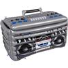 Kronabelle Raffreddatore gonfiabile per bevande, per feste, stile radio anni '80 e '90, portatile, in PVC, con manico, decorazione retrò per feste in spiaggia ed eventi