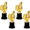 PacuM 4 Pezzi Mini Coppa Trofeo 13 x 5 cm Piccolo Trofei Forma del (Oro) | Pollice Fantacalcio Design Classico Coppe per Bambini per Articoli da Cerimonia Premi Oggetti da Collezione Commemorativi