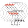 Nexbrill Pescatori con girelle a scatto, filo di nylon resistente per pesca in acqua salata e surf, 68 cm, pre-legato er per spigola, luccio, salmone, trota, confezione da 6 (2 teste bianche)