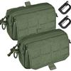 LZAQHMT Confezione da 2 Tasca Tattica Molle GP - Organizer Compatto E Resistente all'Acqua con 4 Anelli A D per Giubbotto, Zaino E Cintura di Servizio(Black)