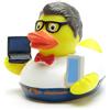 Duckshop I anatra da bagno nerd I cigolii specialista IT-specialista I paperoncino L 9 cm I giocattolo da bagno I regalo per computer i Presente ITler I