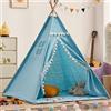 FSMYYXGS Tende Indiana Teepee, Teepee Play Tent, Durable Polyester Fabric for Indoor Outdoor PlayroomLavabile per Interno/Esterno, Birthday Gift for Boys Girls (C, 1.8CM)