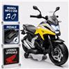 TOYSCAR Moto Elettrica Bambini 2-5 Anni Honda NC750X 12V, Motocicletta per Bambini con Licenza Ufficiale, Mini Moto Elettrica Giocattolo, Fari LED, MP3 USB e Avvio One Click (Giallo)
