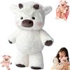 ZVD Peluche Che Corre, Peluche Mucc, Animale di Peluche per Uomini, Forma di Pecora, Decorazione per La Casa, Animale di Pe Luche per Uomini, Bambini e Ragazzi (Vitello -Bianco)