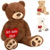 Brubaker Orsacchiotto XXL 100 cm Marrone con Un ICH Liebe Dich Cuore - Orso Orsetto Morbido Gigante