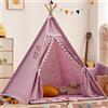 FSMYYXGS Tende Indiana Teepee, Teepee Play Tent, Durable Polyester Fabric for Indoor Outdoor PlayroomLavabile per Interno/Esterno, Birthday Gift for Boys Girls (D, 1.35CM)