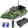 HEVMEVENI Esca da pesca per barca da 500 m RC da pesca, 2 kg, caricamento con batterie di ricambio, borsa da crociera automatica (verde camo)