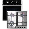 KKT KOLBE Set forno 60 cm BO8805SS e piano gas 58 cm inox G604ED | 4 fuochi con wok | grill aria calda | timer automatico | vetro termoprotettivo | blocco bambini | SET8805G604ED