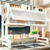 BEBANE Scolapiatti sopra il lavello, scaffale da cucina a due livelli in acciaio al carbonio, altezza regolabile, adatto per piatti, pentole, spezie(White,103cm/40.5in)
