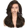 FAVE Parrucche sfumate, 45 cm, capelli castani 13 x 6 cm, in pizzo frontale a liscera, fibra Kanekalon, futura, resistente al calore, taglio a farfalla, per donne quotidiane