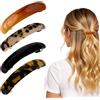 VEOIRXU 4 Pezzi Fermagli Per Capelli Francesi Da Donna Grandi Fermagli Per Capelli Francesi In Tartaruga Automatici Elegante Design A 3 Strati Per Capelli Fini E Spessi Per Ragazze Donne (4 Colori)