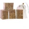 TUMELO Sapone di Aleppo Originale 4 x 200g (800g) 60% Olio d'Oliva 40% Olio di Alloro + Sacchetto di sapone - Sapone all'Olio d'Oliva fatto a mano - Sapone naturale - Sapone solido per capelli