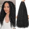 DXdixiu Goddess Box Braids Hair 8 Pack con Capelli Curvi Pre-Allacciati Boho Onde Wavy Crochet Estensioni Jerry Curly per Donne Nere (1B #, 18 Pollici)
