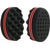 Binnan Afro Curl Sponge Afro Twist Doppia-Superficie Capelli Spugna Curl Sponge Negro Capelli Mossi Nero 2pcs