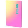 MILAN Quaderno A4 incollato, carta a righe, 48 fogli da 95 g/m², collezione Sunset, rosa