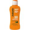 Babaria - Latte solare SPF50+ UVA-UVB e infrarossi, acceleratore abbronzante, contiene aloe vera, resistente all'acqua, vegano, unisex - 100 ml