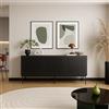 Dmora Credenza Parada 150.5x42x75h cm Nero un Ripiano 3 Ante, Madia 3 Vani