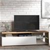 Dmora Mobile Porta TV Matsusaka 170x42x47h cm Bianco Cassetti 3 Ripiani, Un'anta