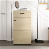 Dmora Mobile da Ingresso Kokako 52x35x98h cm Marrone Rovere Chiaro un Cassetto 2 Ripiani, Un'anta