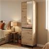 Dmora Guardaroba 2 Ante Hafuka 55x206h cm Marrone Rovere Nodi Appendiabiti 2 Ripiani, Armadio Camera da Letto 2 Ante