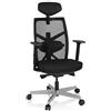 HJH Office 640450 Sedia da ufficio professionale BELLAC tessuto/tessuto di maglia Nero, Sedia girevole ergonomica con poggiatesta