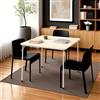 FurnitureR Tavoli da salotto Square Oak, struttura in metallo robusto e MDF, piano imbottito in pelle sintetica, pieghevole e portatile, per balcone, terrazza, cucina, 86 x 86 cm