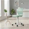 FurnitureR Sedia per ricevimento scolastico regolabile, sedia da ufficio colorata, seduta per computer ergonomica regolabile, schienale traspirante a pois, seduta girevole a 360 gradi, morandi verde