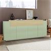 Dmora Credenza Almerigo 200x45x85.5h cm Verde 3 Ripiani Apertura Battente, a Ribalta, Madia 5 Ante