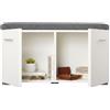Dmora Mobile da Ingresso Yonezawa 79x35x45h cm Bianco un Ripiano 2 Ante, 2 Vani