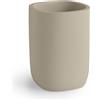 Gedy Baku Portaspazzolini da Bagno Realizzato con Materiale in Resina, Colore Tortora Chiaro Finitura Opaca, Porta Spazzolini Bagno con Fondo Antiscivolo, Dimensioni Base Quadrata L7,7xP7,7xH10,7cm