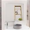 Baikal Specchio da bagno, specchio con lato in legno. Opzione con e senza LED. Stili che si adattano al bagno o a qualsiasi stanza della casa. 100 x 80 cm Laterale Legno Bianco