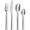 PRADEL ESSENTIEL - Set di posate da 24 pezzi per 6 persone - Infinity - 18/0 Acciaio Inossidabile, Finitura lucida - Acciaio Inox (Spesso 2 mm)