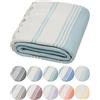 DEMMEX Telo Hammam Peshtemal in Cotone Turco Organico - Asciugatura Rapida, Leggero e Compatto, Anti-Sabbia, Telo Mare e Bagno, 180x90 cm (Blu ardesia)