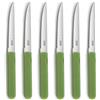 PRADEL ESSENTIEL - Set 6 coltelli da bistecca - Energia - 13 C Acciaio Inox, Finitura lucida - Verde (spesso 1 mm)