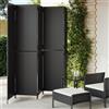 Vidaxl Divisorio per Ambienti a 5 Pannelli Nero in Polyrattan
