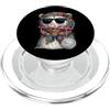 Vintage Retro Knitting Cute Lover Women Opossum Street Cat Granny - Filato quadrato per uncinetto PopSockets PopGrip per MagSafe