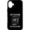 Alpha Wolf Moon Sigma Greek Alpha Wolf S Custodia per iPhone 16 Plus Nascondi la tua mamma The Alpha is Here Wolf Maschio Werwolf Meme