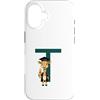 Timowo Studio Custodia per iPhone 16 Giraffa Diploma Lettera T Alfabeto Animale