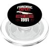 True Crime Merch for Investigative Crime Esperto forense dalla nascita 1991 Compleanno a tema crimine vero PopSockets PopGrip per MagSafe