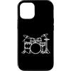 Retro Music Design Custodia per iPhone 12/12 Pro Batteria minimalista con profilo batterista