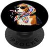 Vintage Retro Knitting Cute Lover Women Beagle Dog Granny Square Crochet Yarn Crochet Lover PopSockets PopGrip Adesivo