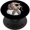 Vintage Retro Knitting Cute Lover Women Cat Pet Granny Square Crochet Yarn Crochet Lover PopSockets PopGrip Adesivo