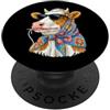 Vintage Retro Knitting Cute Lover Women Hereford - Cow Farmer Hereford Bovini Granny Square Crochet PopSockets PopGrip Adesivo