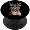 Vintage Retro Knitting Cute Lover Women Renna Natale Babbo Natale Granny Square Crochet Yarn PopSockets PopGrip Adesivo