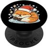 fox winter santa hat sleeping snow winte Inverno volpe addormentata con cappello PopSockets PopGrip Adesivo